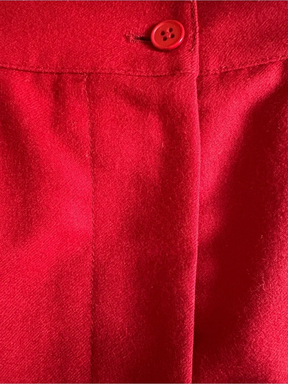 Vintage Beautiful and High Quality Red Wool Pencil Skirt